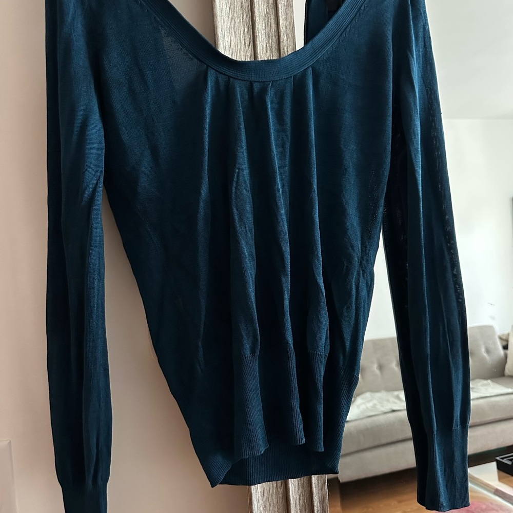 Club Monaco Deep Teal 100% Silk Top